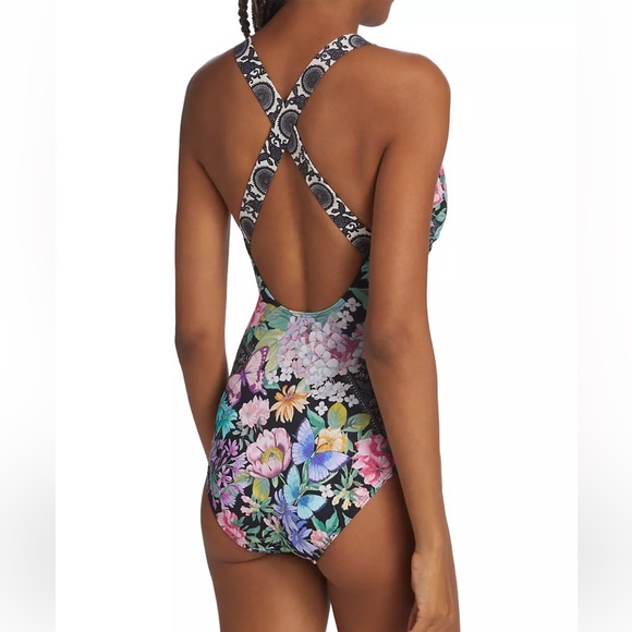 NWT Johnny Was One-Piece Racerback Floral Swimsuit - Picture 5 of 10